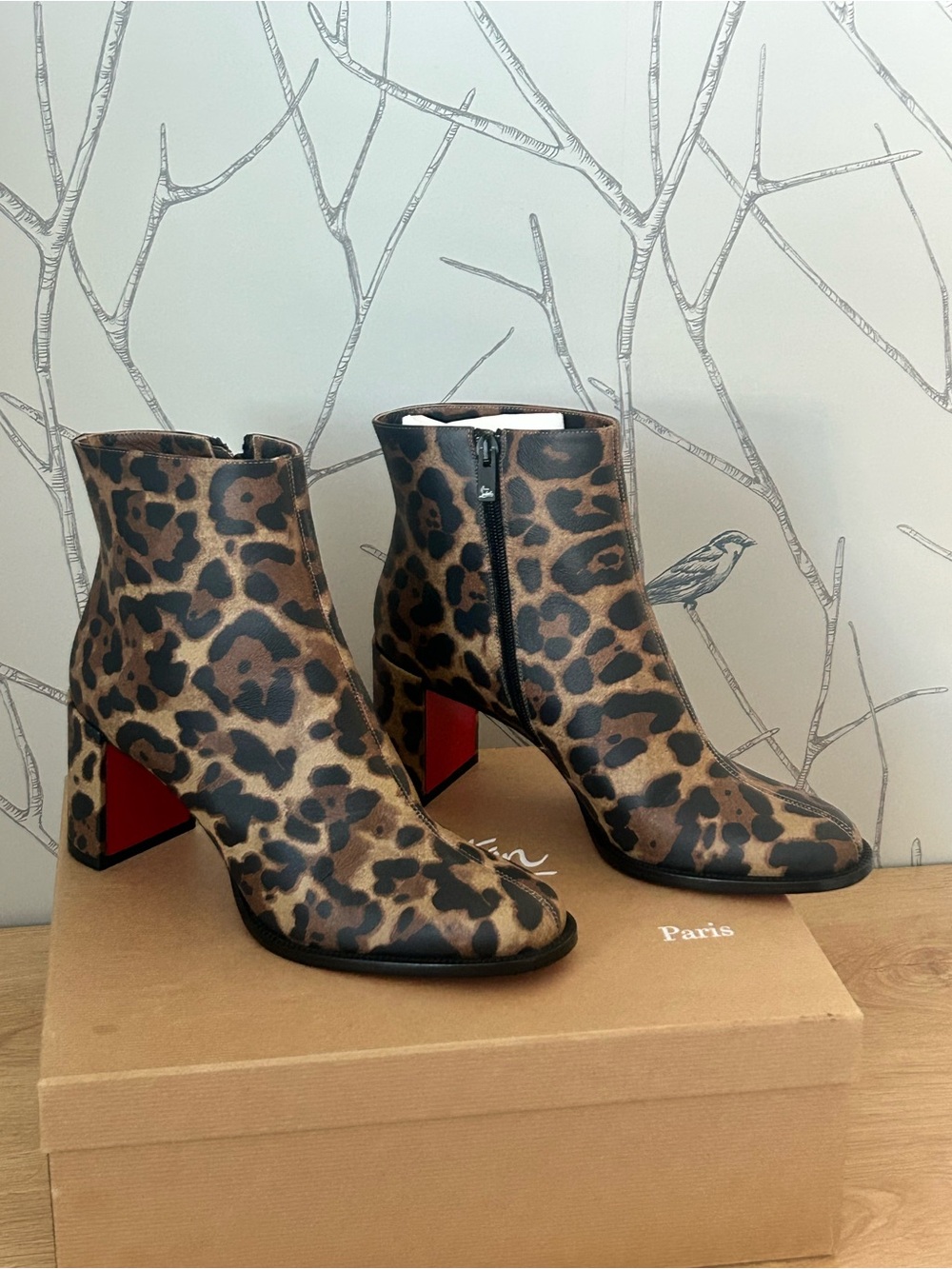 Christian Louboutin Bottillon 100 Leopard Ankle Boots EU 40 New. Never worn